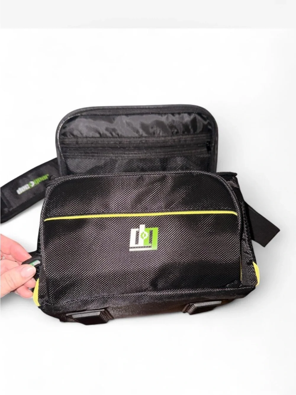 Black Camera Bag with Lime Accent
